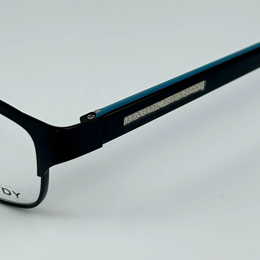 Hard Candy HC01 Womens Eyeglasses Frame Black Plastic Half Rim 52-15-135 mm